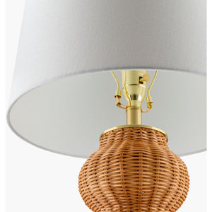   Modern European furniture - Wavy Rattan Linen Table Lamp - www.oroa.com | Oroa.com