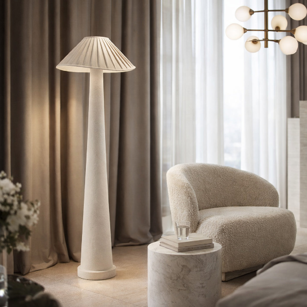   Modern European furniture - White Minimalist Accent Floor Lamp - www.oroa.com | Oroa.com