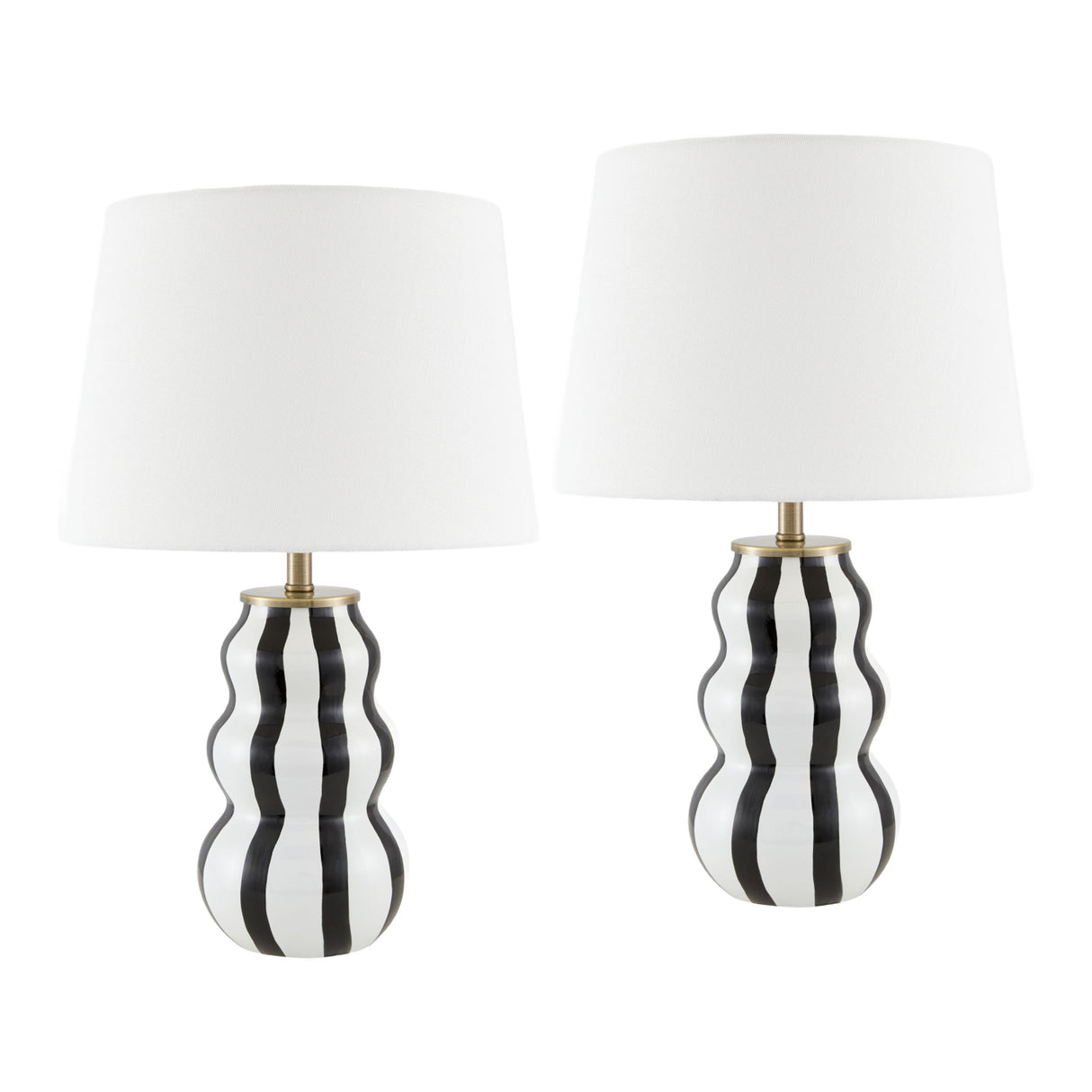   Modern European furniture - Wavy Stripes Ceramic Table Lamps (2) - www.oroa.com | Oroa.com