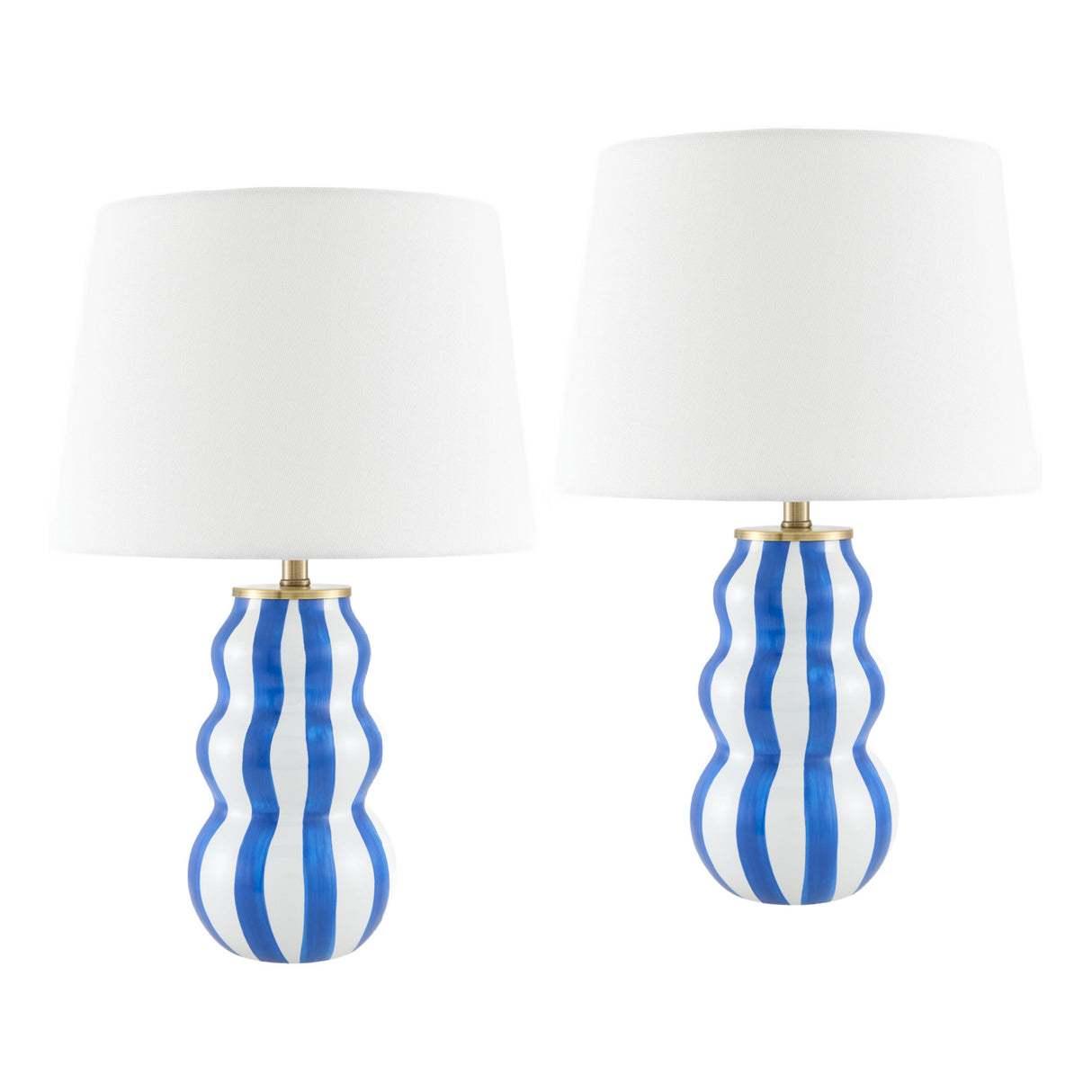   Modern European furniture - Wavy Stripes Ceramic Table Lamps (2) - www.oroa.com | Oroa.com