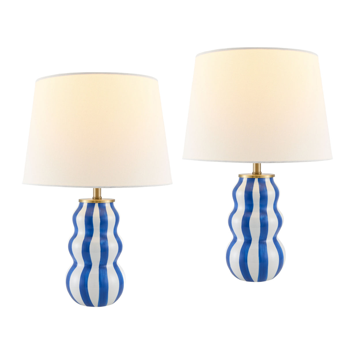   Modern European furniture - Wavy Stripes Ceramic Table Lamps (2) - www.oroa.com | Oroa.com