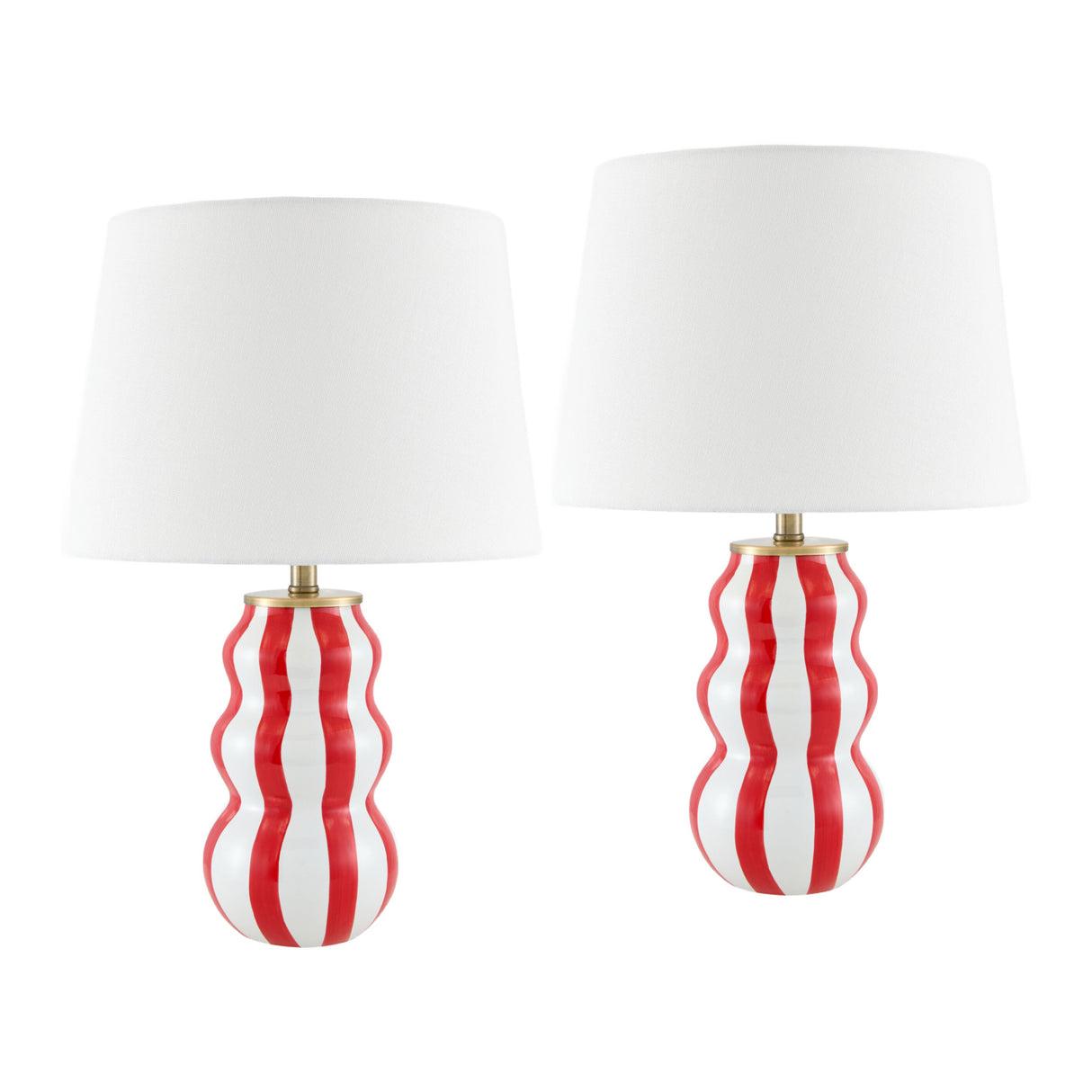   Modern European furniture - Wavy Stripes Ceramic Table Lamps (2) - www.oroa.com | Oroa.com