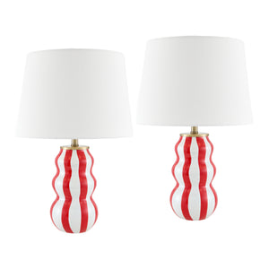   Modern European furniture - Wavy Stripes Ceramic Table Lamps (2) - www.oroa.com | Oroa.com