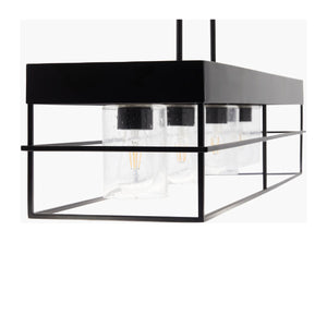   Modern European furniture - Black Framed 4-Light Linear Chandelier - www.oroa.com | Oroa.com