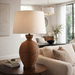   Modern European furniture - Painted Rattan Accent Table Lamp - www.oroa.com | Oroa.com