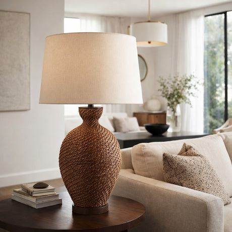   Modern European furniture - Painted Rattan Accent Table Lamp - www.oroa.com | Oroa.com