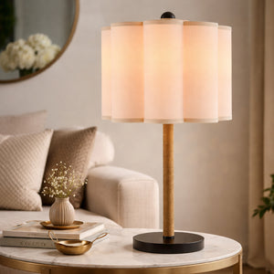   Modern European furniture - Cream Linen Pleated Table Lamp - www.oroa.com | Oroa.com