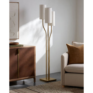   Modern European furniture - White Linen 3-Light Floor Lamp - www.oroa.com | Oroa.com