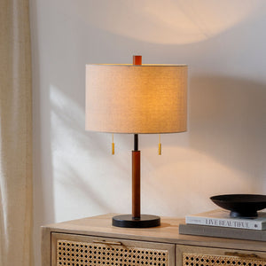   Modern European furniture - Drum Linen Shade Table Lamp - www.oroa.com | Oroa.com