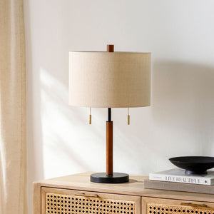   Modern European furniture - Drum Linen Shade Table Lamp - www.oroa.com | Oroa.com