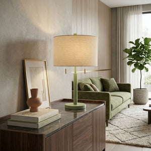   Modern European furniture - Drum Linen Shade Table Lamp - www.oroa.com | Oroa.com