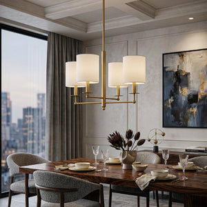   Modern European furniture - White Linen Shades Chandelier - www.oroa.com | Oroa.com
