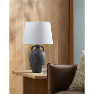   Modern European furniture - Black Ceramic Linen Table Lamp - www.oroa.com | Oroa.com