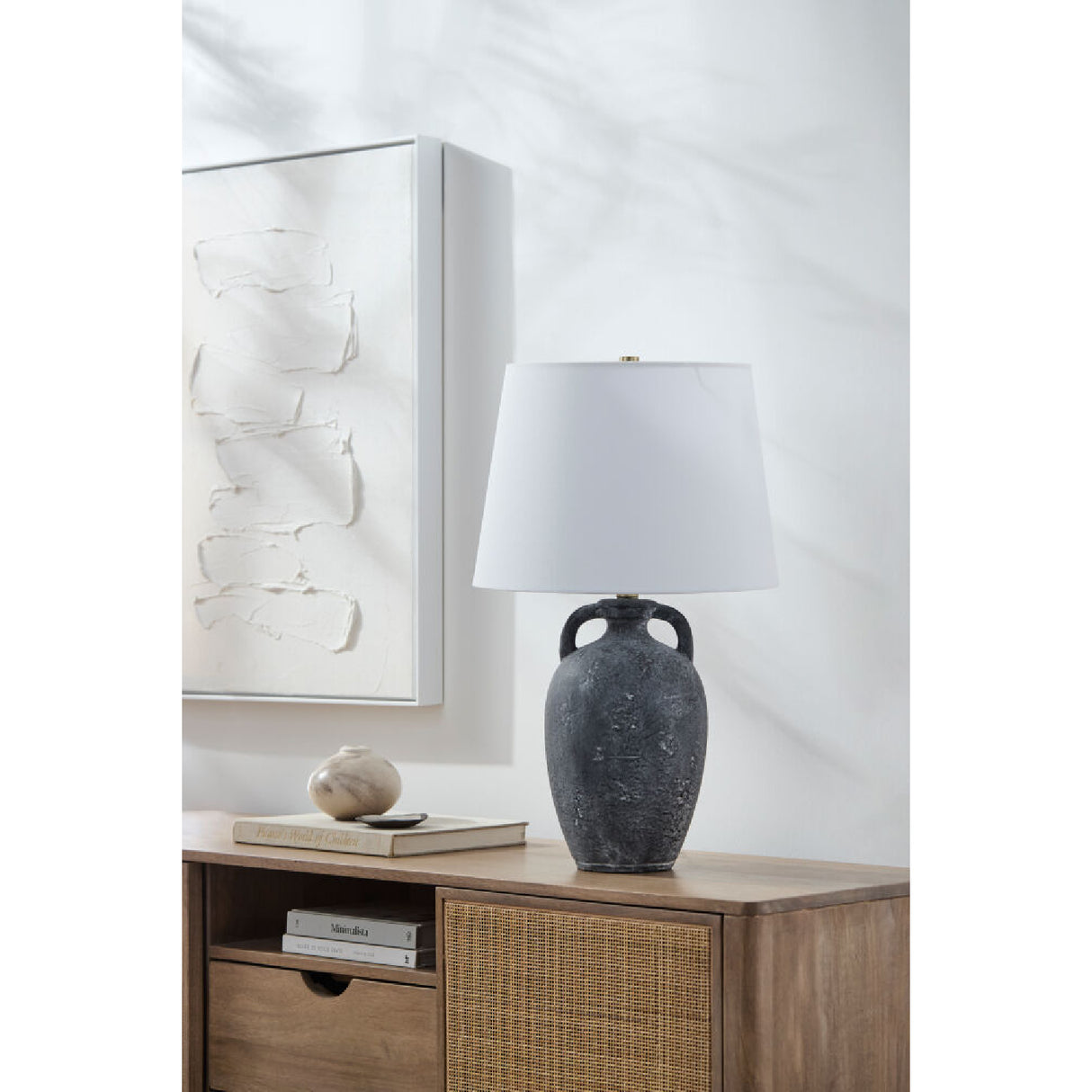   Modern European furniture - Black Ceramic Linen Table Lamp - www.oroa.com | Oroa.com