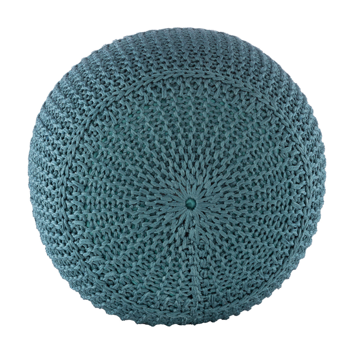   Modern European furniture - Blue Knitted Round Outdoor Pouf - www.oroa.com | Oroa.com