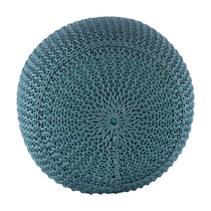   Modern European furniture - Blue Knitted Round Outdoor Pouf - www.oroa.com | Oroa.com