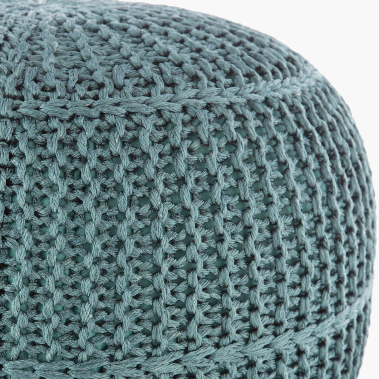  Modern European furniture - Blue Knitted Round Outdoor Pouf - www.oroa.com | Oroa.com
