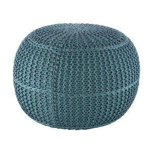   Modern European furniture - Blue Knitted Round Outdoor Pouf - www.oroa.com | Oroa.com