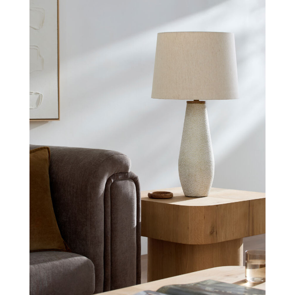   Modern European furniture - White Cotton Accent Table Lamp - www.oroa.com | Oroa.com
