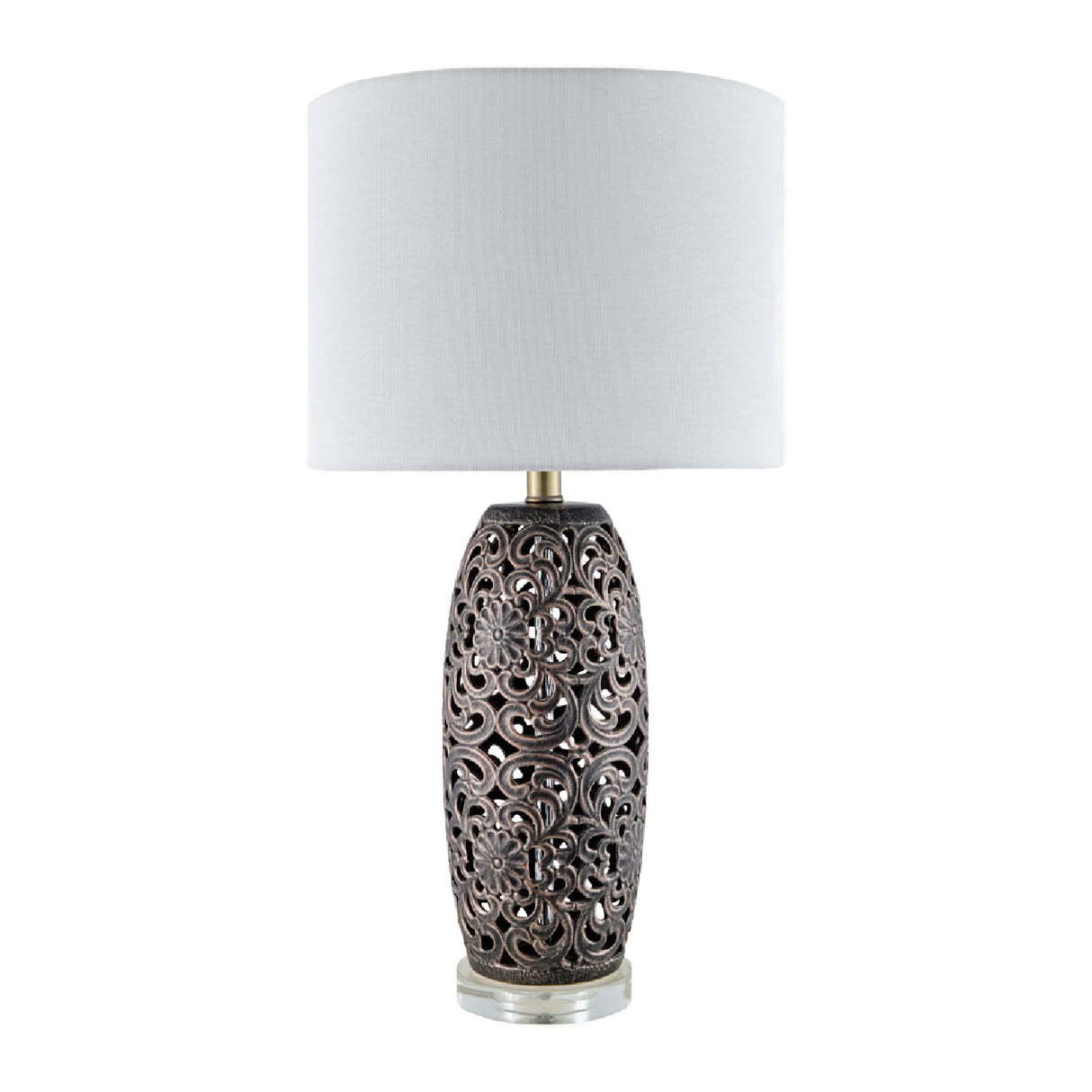   Modern European furniture - Floral Carved Ceramic Table Lamp - www.oroa.com | Oroa.com