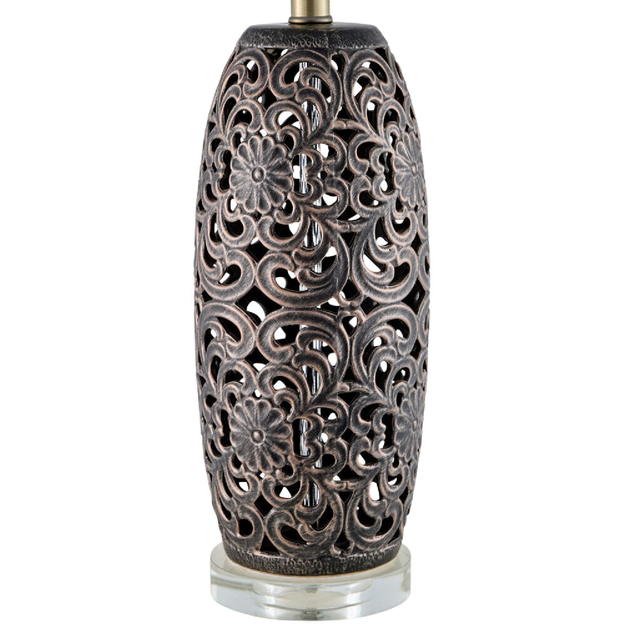   Modern European furniture - Floral Carved Ceramic Table Lamp - www.oroa.com | Oroa.com