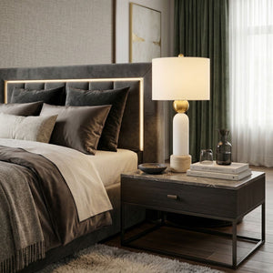   Modern European furniture - White Stone Modern Table Lamp - www.oroa.com | Oroa.com