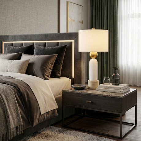  Modern European furniture - White Stone Modern Table Lamp - www.oroa.com | Oroa.com
