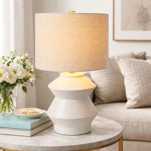   Modern European furniture - Geometrical Glazed Ceramic Table Lamp - www.oroa.com | Oroa.com