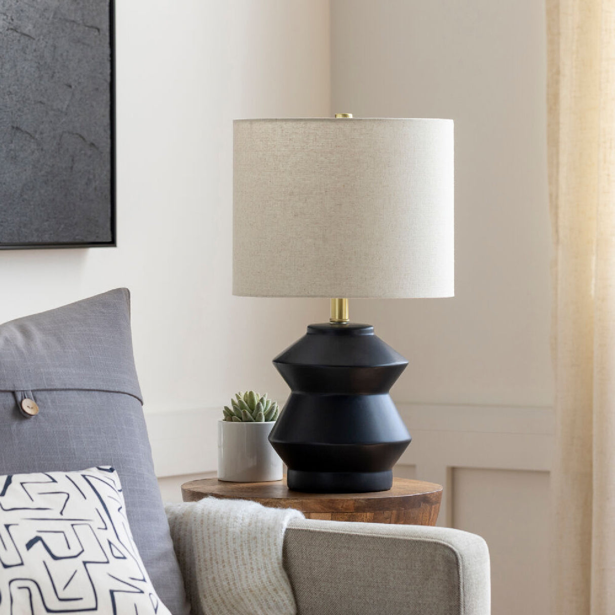   Modern European furniture - Geometrical Glazed Ceramic Table Lamp - www.oroa.com | Oroa.com