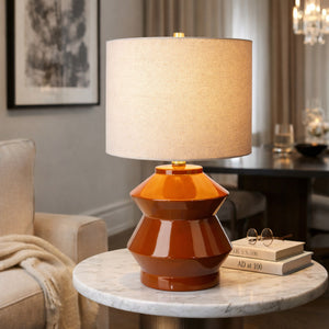   Modern European furniture - Geometrical Glazed Ceramic Table Lamp - www.oroa.com | Oroa.com