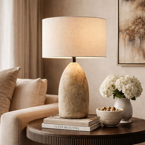   Modern European furniture - Beige Concrete Accent Table Lamp - www.oroa.com | Oroa.com