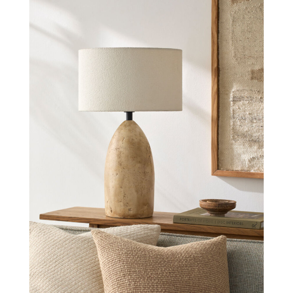   Modern European furniture - Beige Concrete Accent Table Lamp - www.oroa.com | Oroa.com