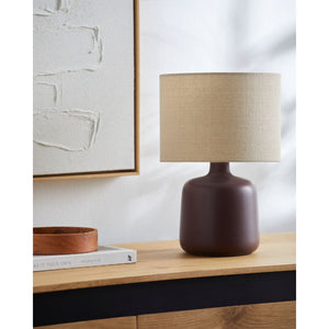   Modern European furniture - Beige Linen Ceramic Table Lamp S - www.oroa.com | Oroa.com