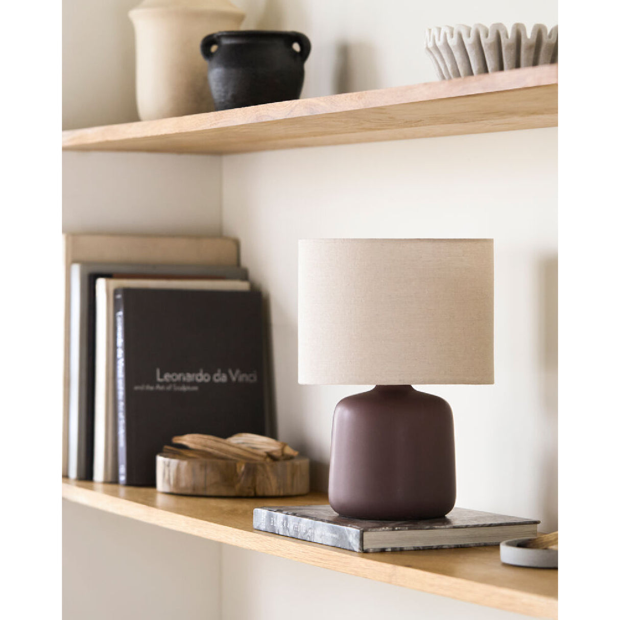  Modern European furniture - Beige Linen Ceramic Table Lamp S - www.oroa.com | Oroa.com