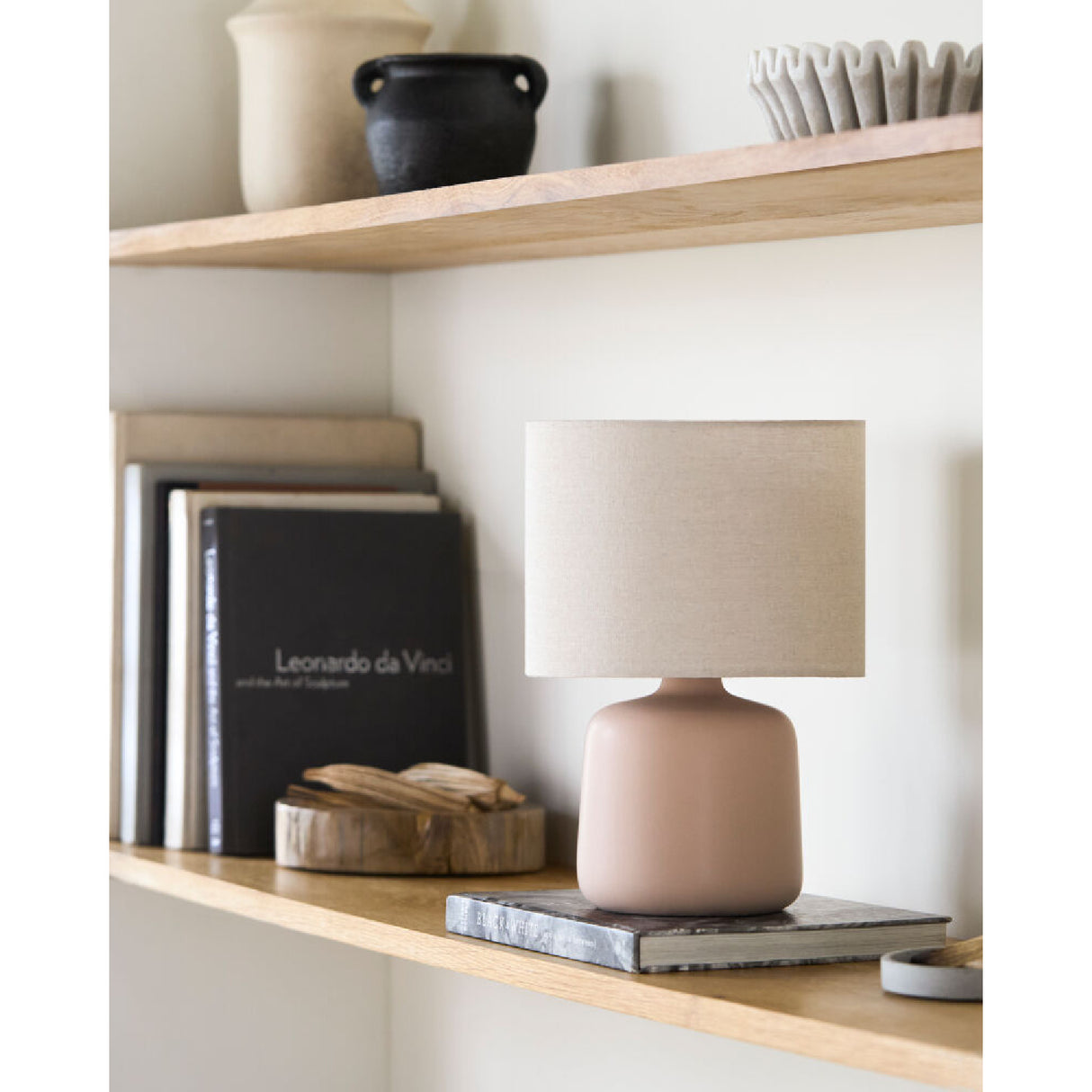   Modern European furniture - Beige Linen Ceramic Table Lamp S - www.oroa.com | Oroa.com