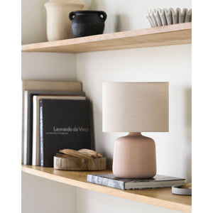   Modern European furniture - Beige Linen Ceramic Table Lamp S - www.oroa.com | Oroa.com