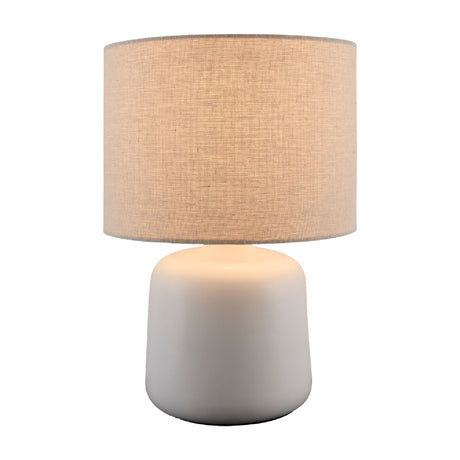   Modern European furniture - Beige Linen Ceramic Table Lamp S - www.oroa.com | Oroa.com