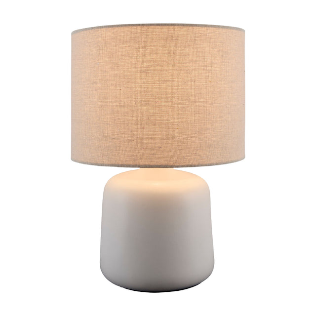 Modern European furniture - Beige Linen Ceramic Table Lamp S - www.oroa.com