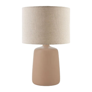   Modern European furniture - Beige Linen Ceramic Table Lamp L - www.oroa.com | Oroa.com