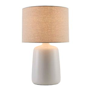   Modern European furniture - Beige Linen Ceramic Table Lamp L - www.oroa.com | Oroa.com