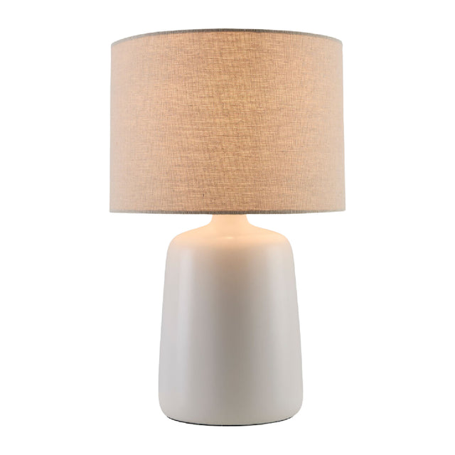 Modern European furniture - Beige Linen Ceramic Table Lamp L - www.oroa.com