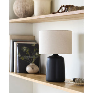   Modern European furniture - Beige Linen Ceramic Table Lamp L - www.oroa.com | Oroa.com