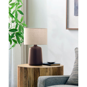   Modern European furniture - Beige Linen Ceramic Table Lamp L - www.oroa.com | Oroa.com