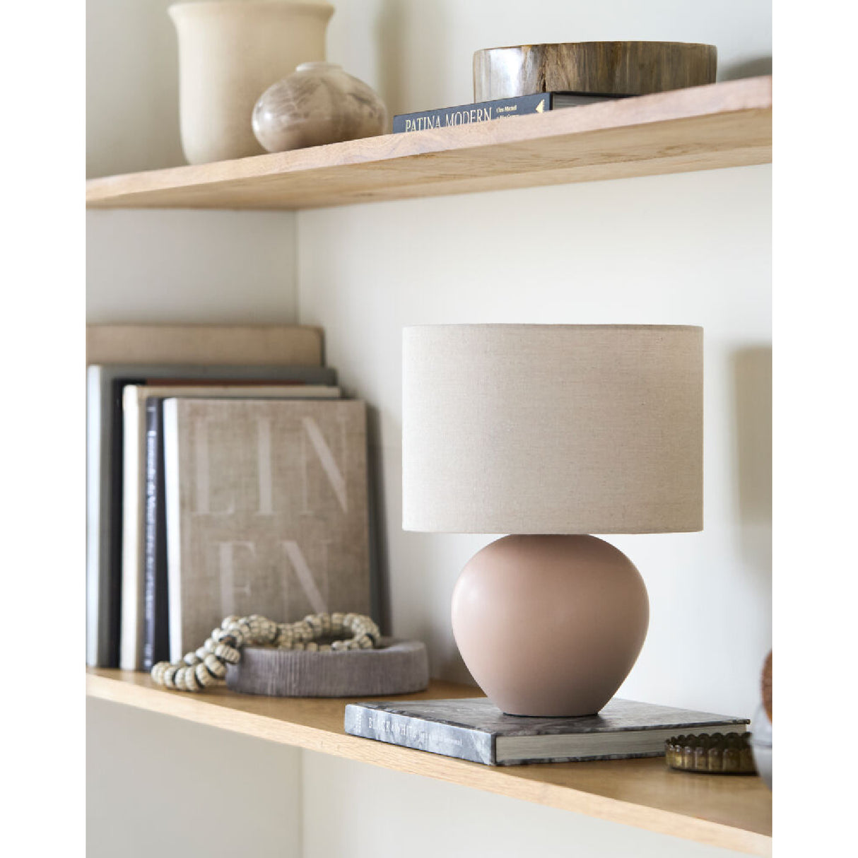   Modern European furniture - Rounded Ceramic Linen Table Lamp - www.oroa.com | Oroa.com