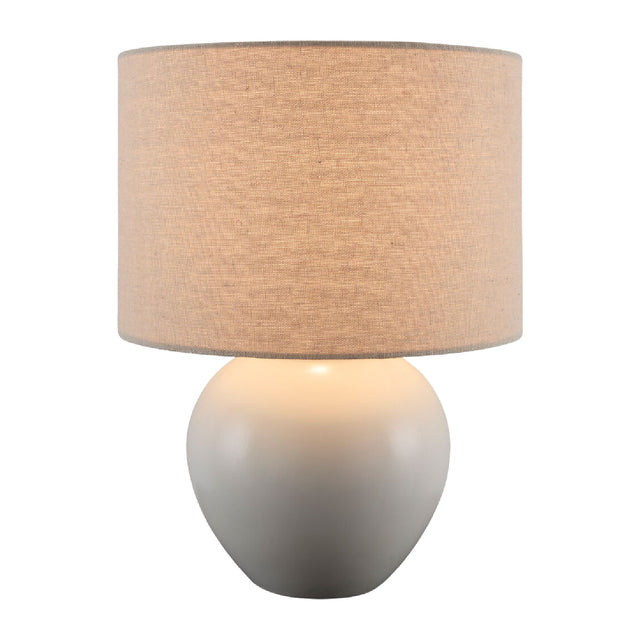 Modern European furniture - Rounded Ceramic Linen Table Lamp - www.oroa.com