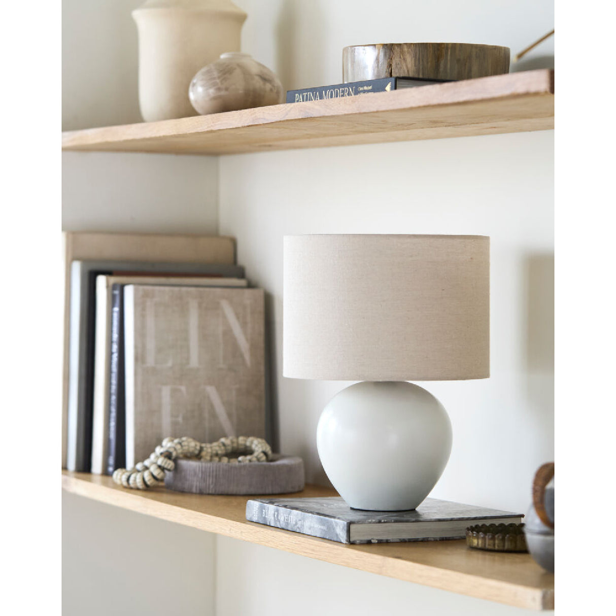   Modern European furniture - Rounded Ceramic Linen Table Lamp - www.oroa.com | Oroa.com