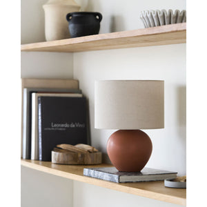   Modern European furniture - Rounded Ceramic Linen Table Lamp - www.oroa.com | Oroa.com