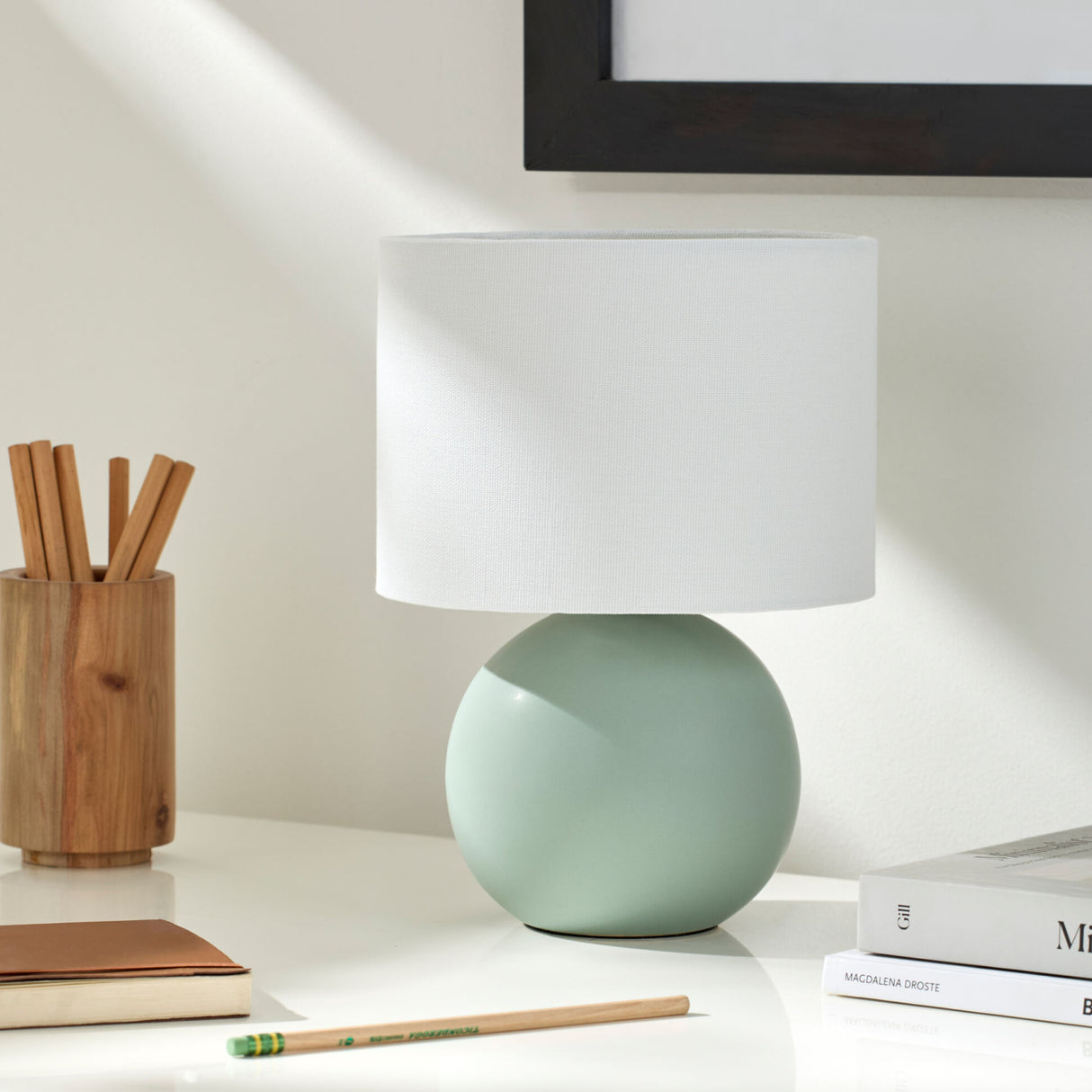   Modern European furniture - Round Glazed Ceramic Table Lamp - www.oroa.com | Oroa.com