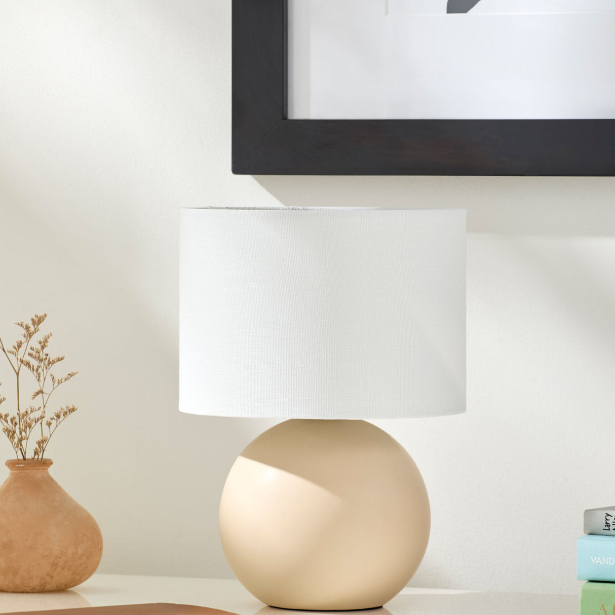  Modern European furniture - Round Glazed Ceramic Table Lamp - www.oroa.com | Oroa.com