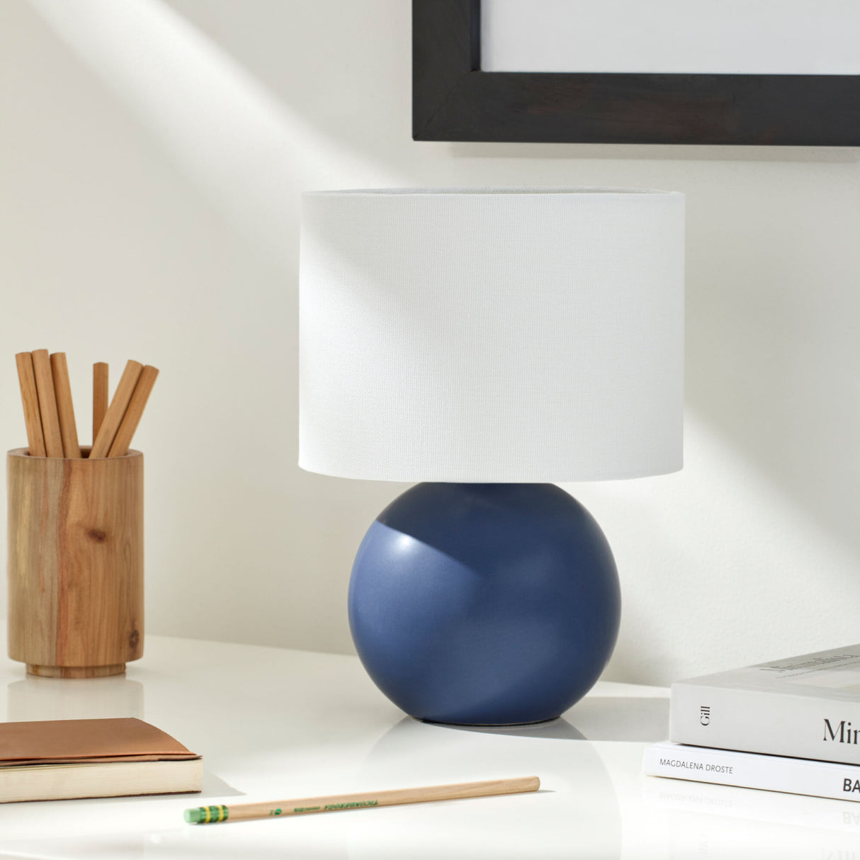   Modern European furniture - Round Glazed Ceramic Table Lamp - www.oroa.com | Oroa.com